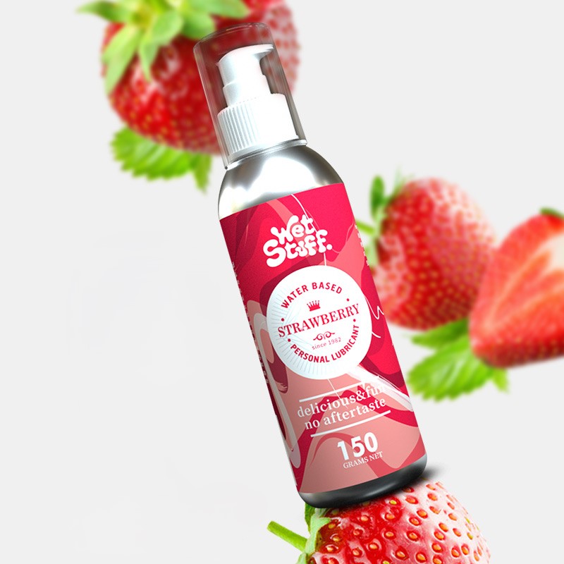 Wet Stuff Strawberry Edible Water-Based Lubricant 150g-1