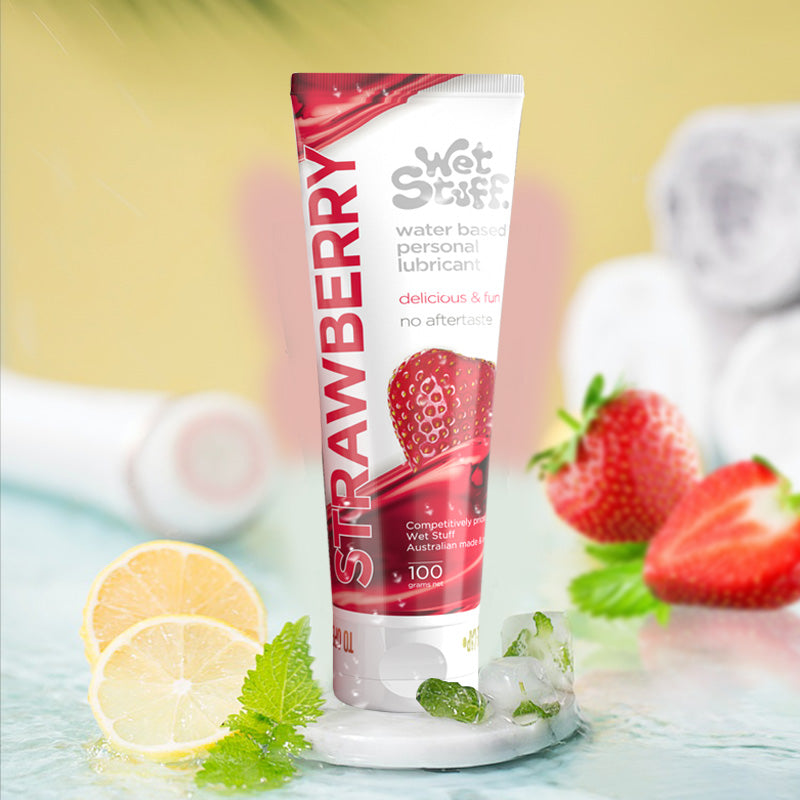 Wet Stuff Strawberry Water-Based Edible Lubricant 100g-1