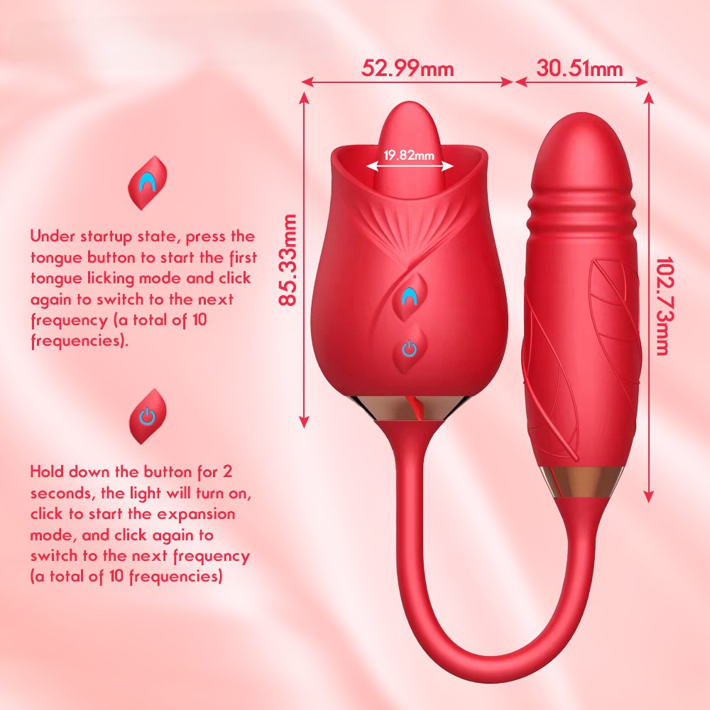 YW Clit Licking & G-Spot Thrusting Rose Vibrator-1