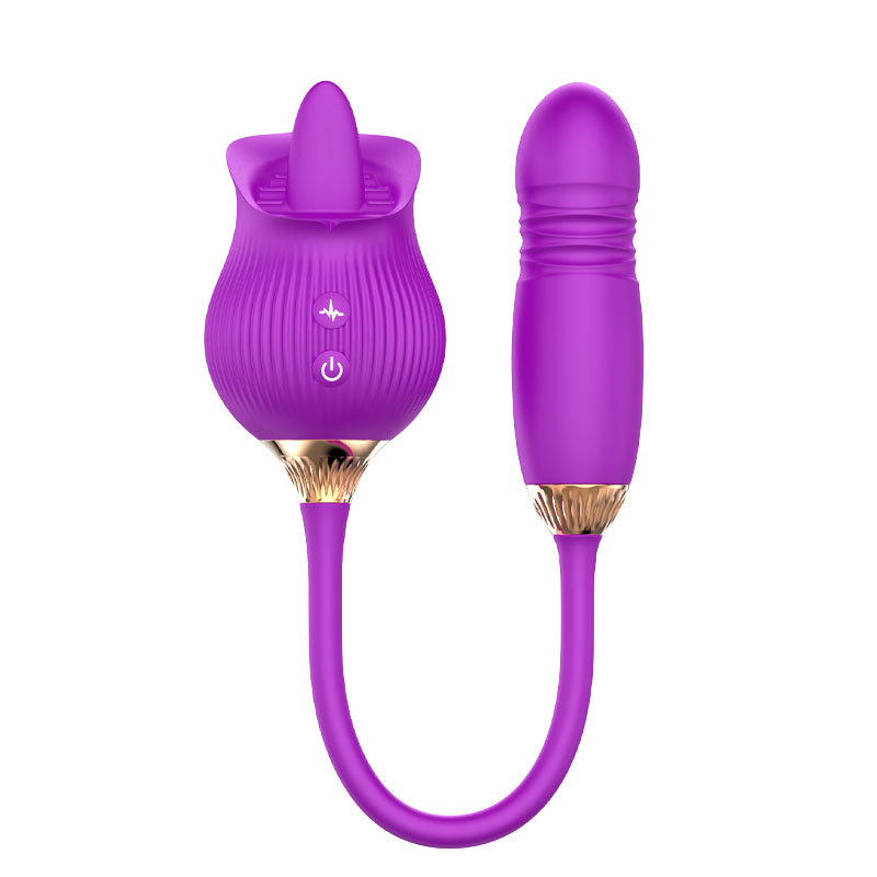 YW Clit Licking & G-Spot Thrusting Rose Vibrator 12-Modes-1