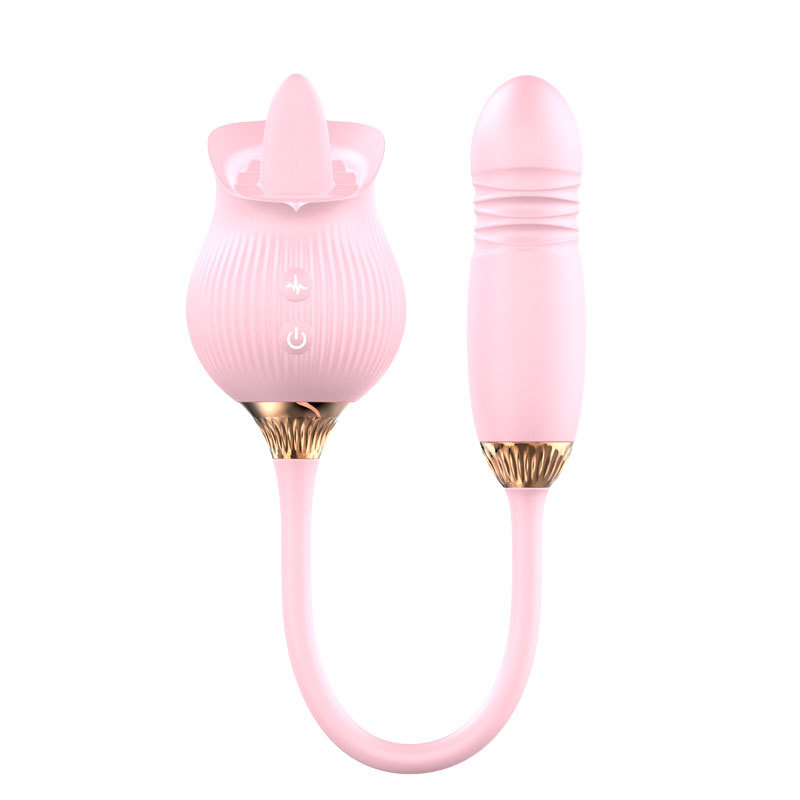 YW Clit Licking & G-Spot Thrusting Rose Vibrator 12-Modes-2