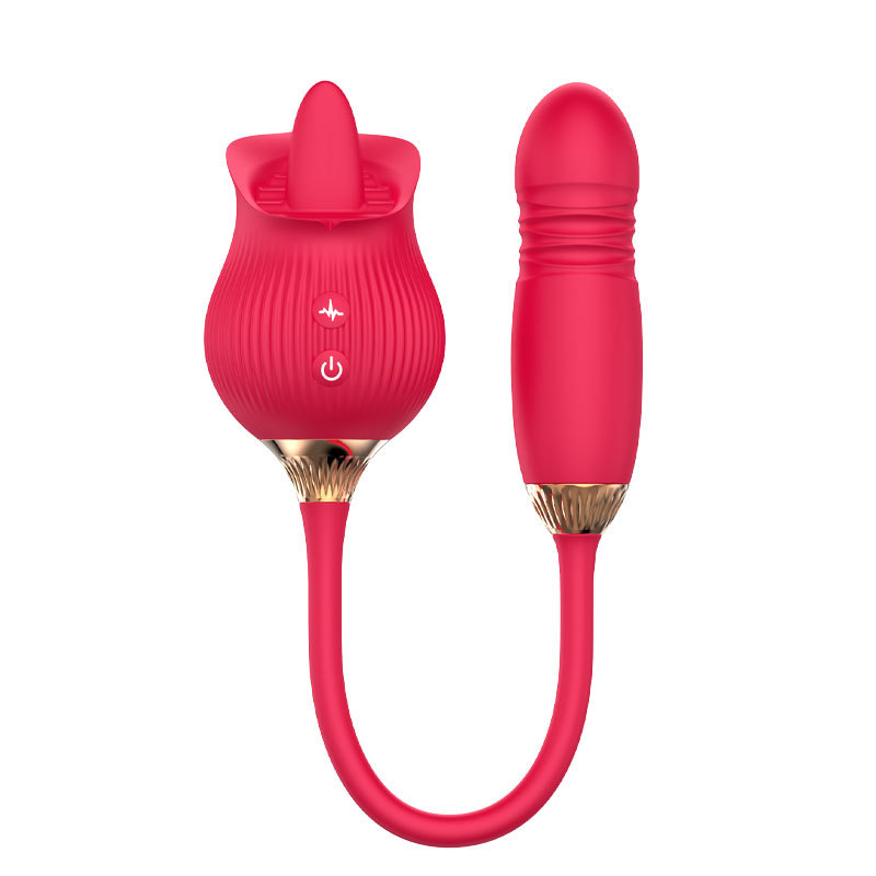 YW Clit Licking & G-Spot Thrusting Rose Vibrator 12-Modes-0