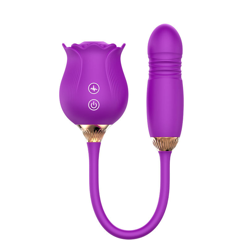 YW Clit Sucking & G-Spot Thrusting Rose Vibrator 12-Modes-1