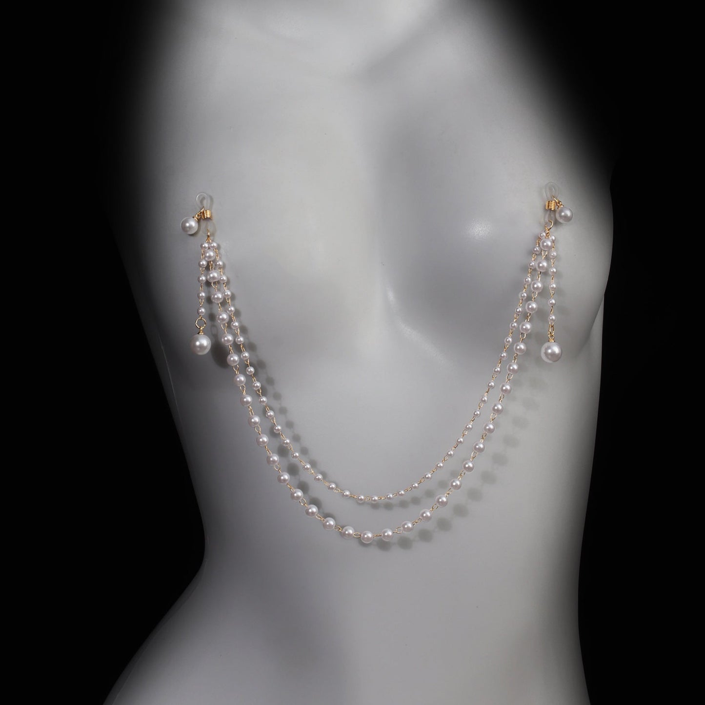 Pearl Tassel Nipple Clamps with Chain-1