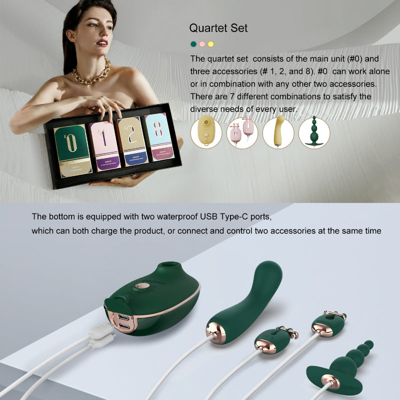 QINGNAN Quartet Sex Toy Kit for Clit, G-Spot, Anal & Nipples-3
