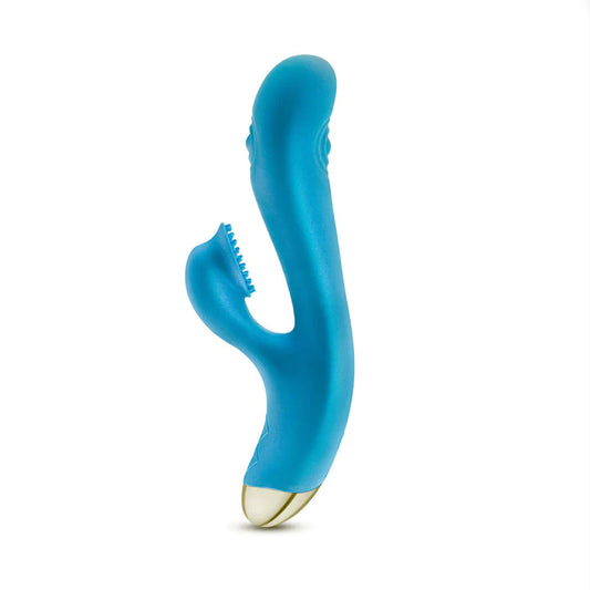 Blush 8-Inch Textured Dual Clit Sucking Rabbit Vibrator-1