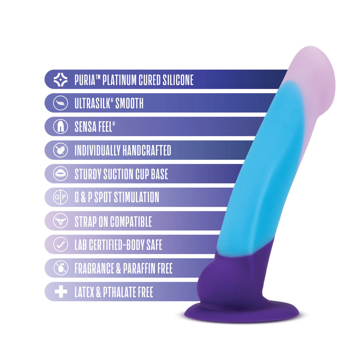Blush Avant D16 Artisan 7-Inch Curved G-Spot Dildo with Suction Cup Base-3