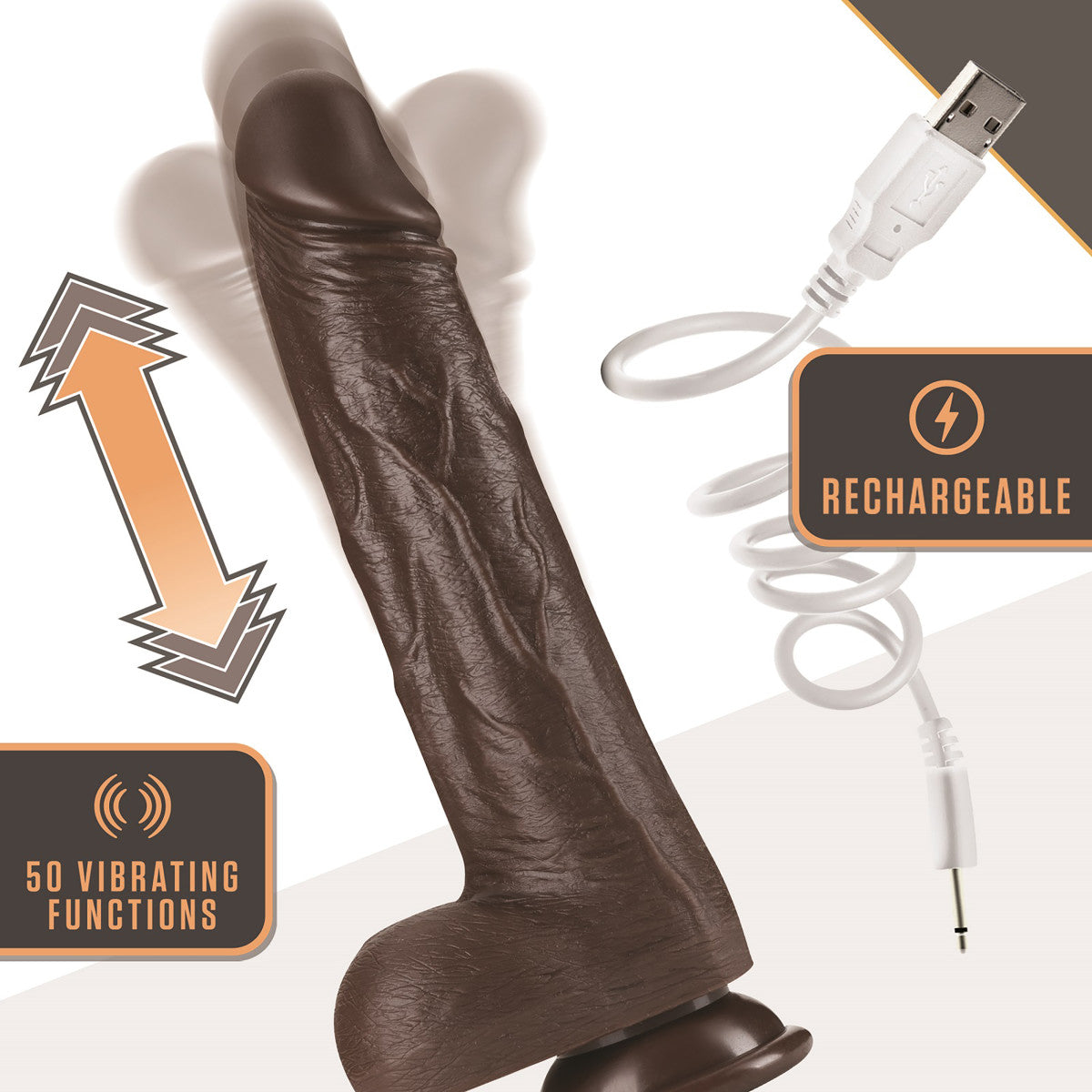 Blush Dr. Skin 8.75-Inch Thrusting & Vibrating Realistic Dildo with Suction Cup Base-4