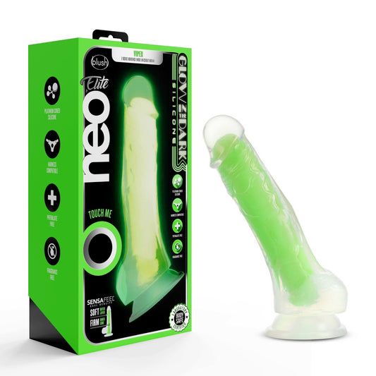 Blush Neo Elite Glow In The Dark 7.5-Inch Green Dildo-0