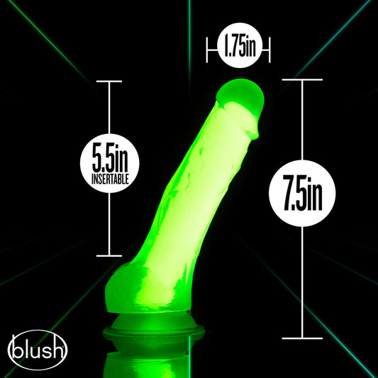 Blush Neo Elite Glow In The Dark 7.5-Inch Green Dildo-1