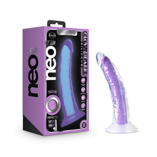 Blush Neo Elite Glow In The Dark 7.5-Inch Purple Dildo-0