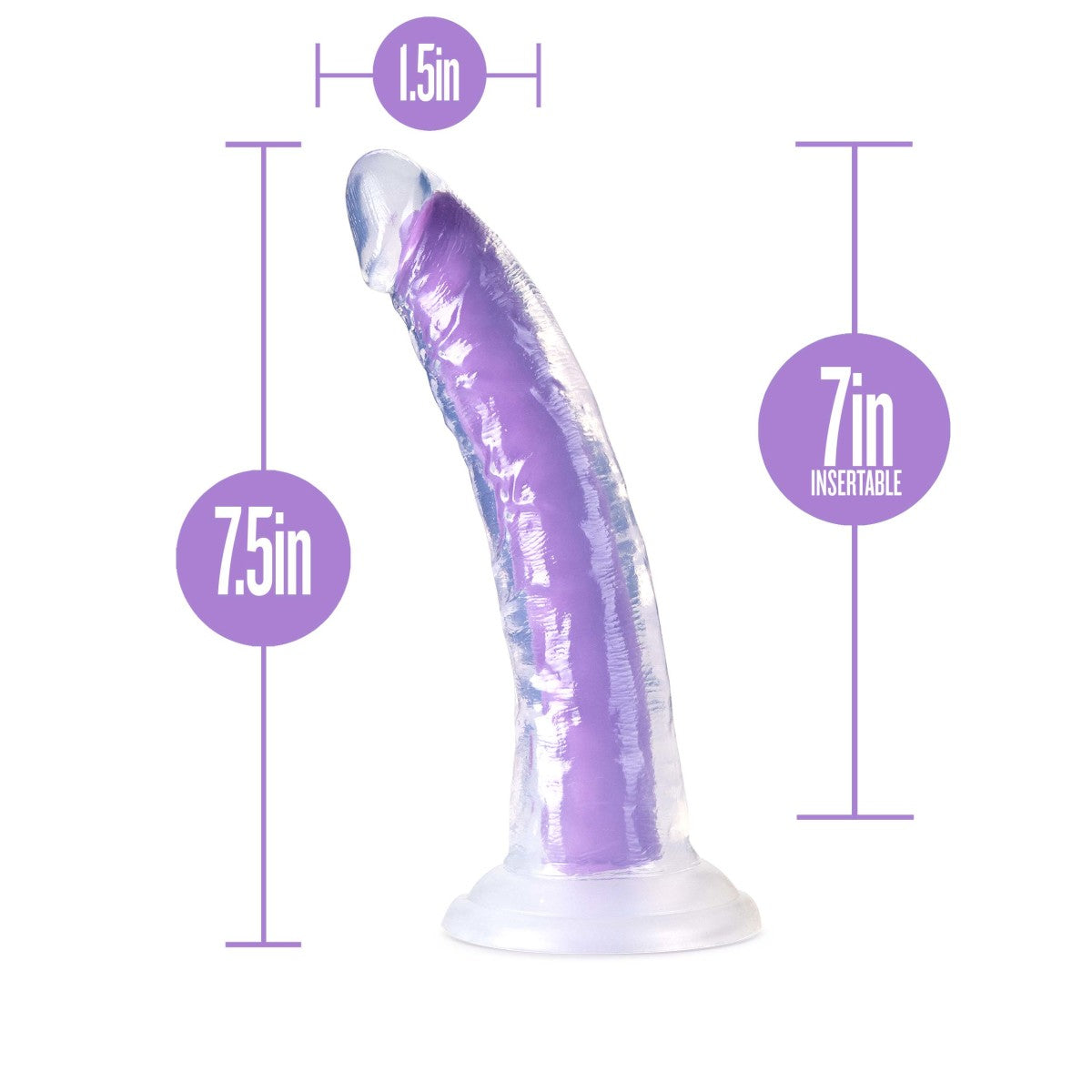 Blush Neo Elite Glow In The Dark 7.5-Inch Purple Dildo-2