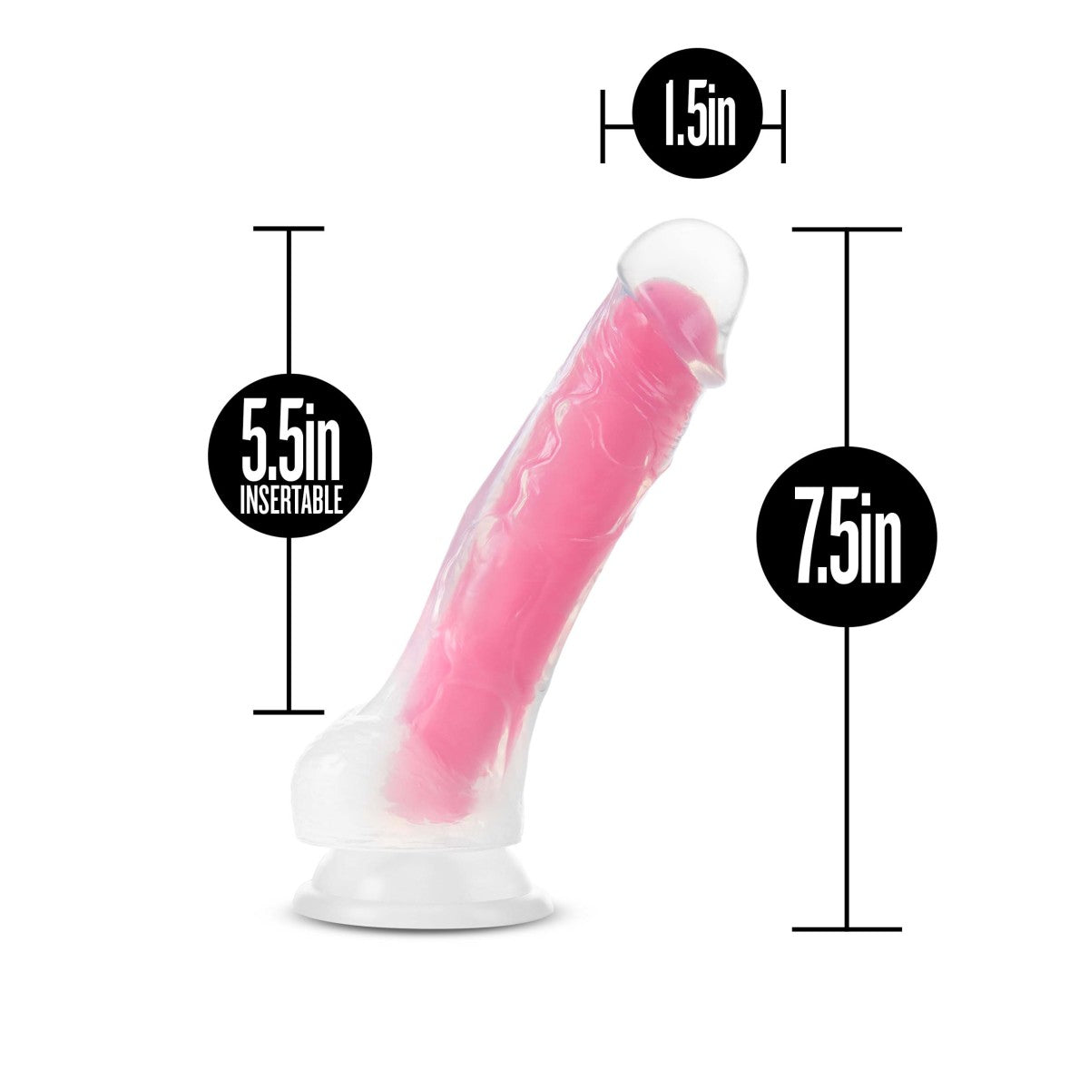 Blush Neo Elite Glow In The Dark 7.5-Inch Pink Dildo-3