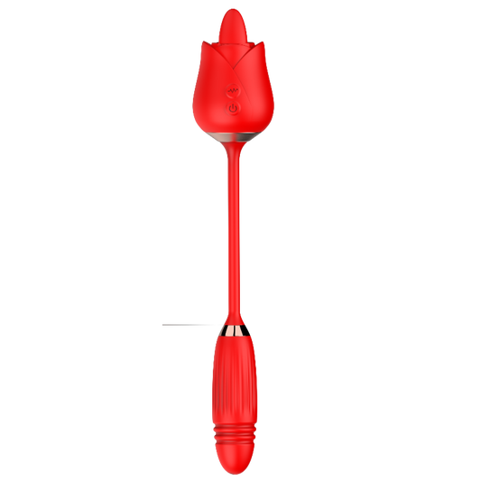 MELO Clit Licking & Thrusting Rose Vibrator-1