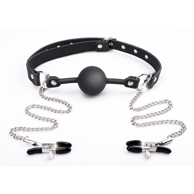 Shaki Mysterious Nipple Clamps and Ball Gag-3