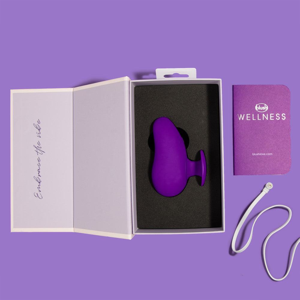 Blush Palm Sense RumbleTech Purple UltraSilk Vibrator-2