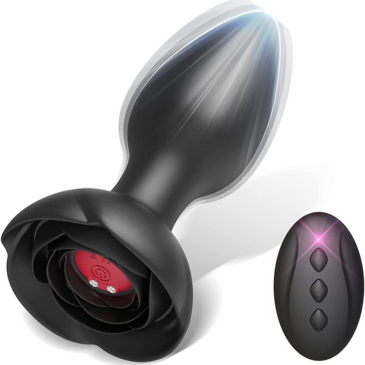 YW Rose Vibrating Butt Plug Remote Controlled-1