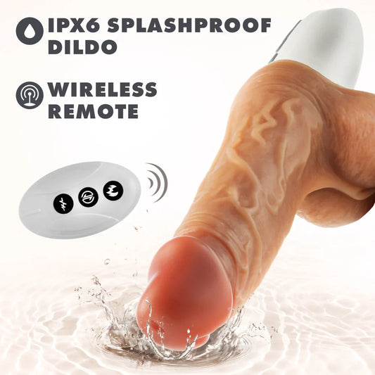 Blush Dr. Skin Dr. Hammer 7 Inch Vibrating & Thrusting Dildo with Suction Base Remote Controlled-1