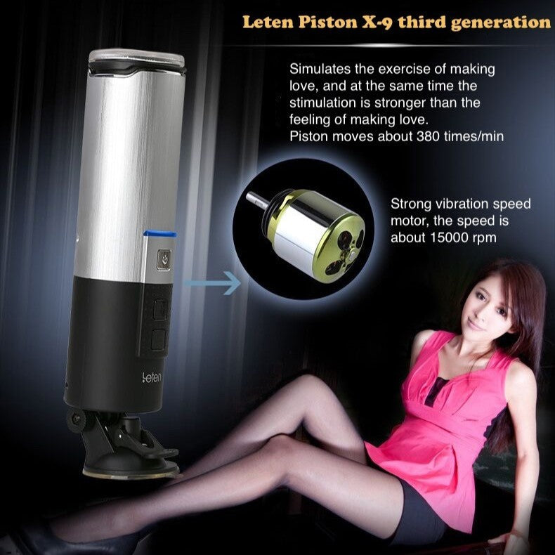 Leten Piston X9 III Thrusting Male Masturbator with Suction Base-3