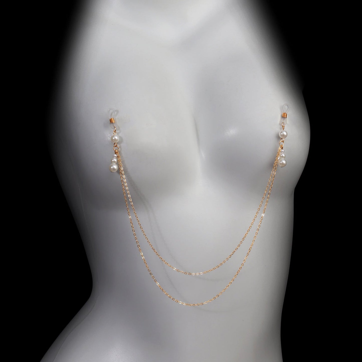 Pearl Pendant Nipple Clamps with Chain-1