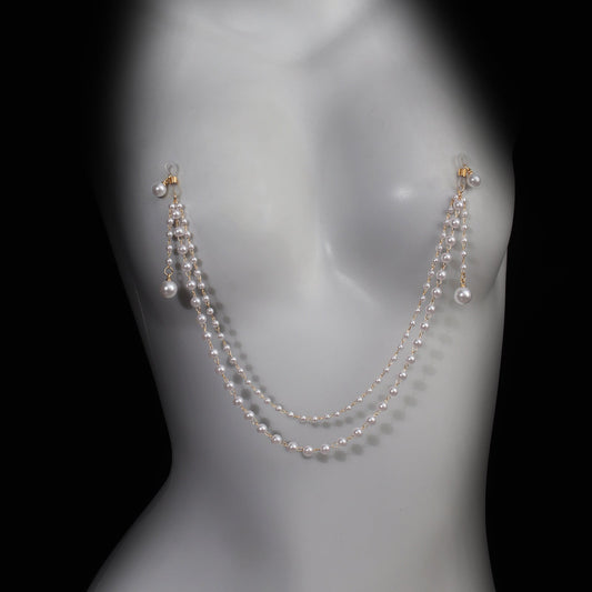 Pearl Tassel Nipple Clamps with Chain-1