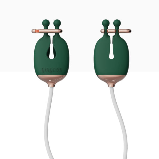 QINGNAN #2 BDSM Vibrating Nipple Clamps with Collar & Leash Remote Controlled-0