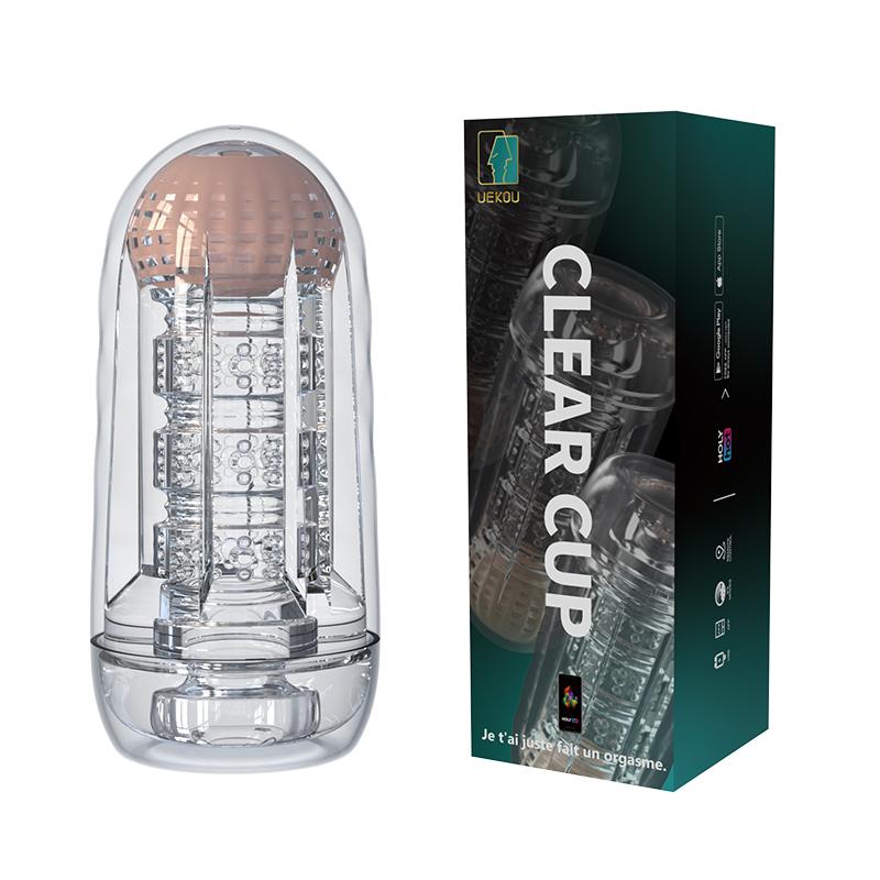 UEKOU Clear Cup Vibrating Male Masturbator App Controlled-4